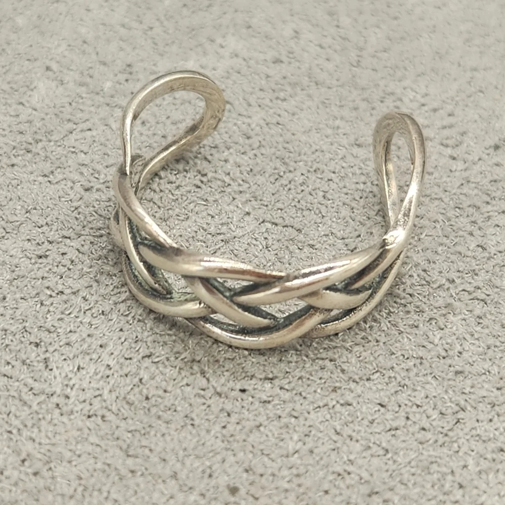 Celtic Knot Ring Men's 9.5 Sterling Silver 925 Woven Braided Lover's Unisex Half